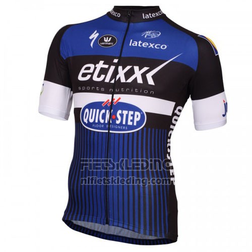 2016 Fietskleding Etixx Quick Step Wit en Blauw Korte Mouwen en Koersbroek